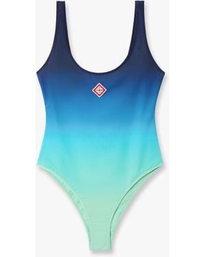 Casablanca Paris Gradient Printed Swimsuit, By - Blue