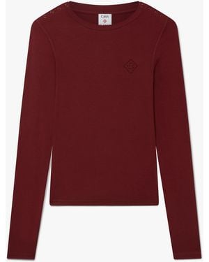 Casablanca Paris Burgundy Long Sleeve T-Shirt, By - Red