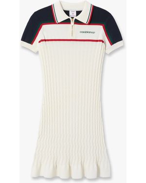 Casablanca Paris Cream & Knit Tennis Polo Mini Dress, By - White
