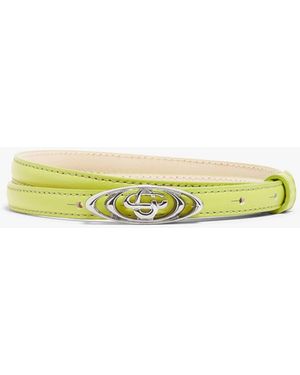 Casablanca Paris Lime Mini Warped Logo Belt, By - Yellow