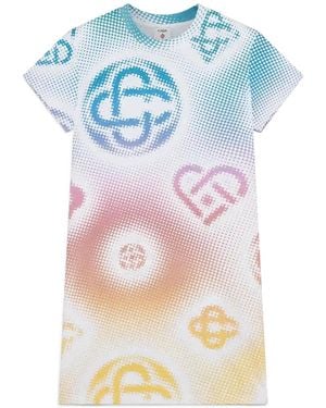 Casablanca Paris Robe T-Shirt Halftone Logo - Blue