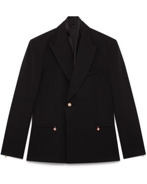 Casablanca Paris Veste Croisée En Laine - Black