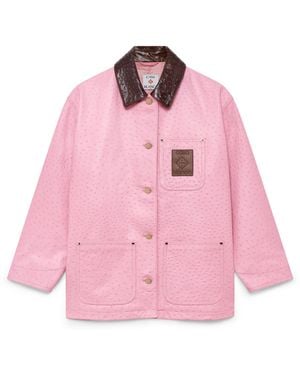 Casablanca Paris Embossed Leather Workwear Coat, By - Pink