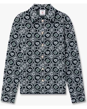 Casablanca Paris Dark Icon Monogram Long Sleeve Shirt, By - Green