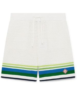 Casablanca Paris Short En Maille À Rayures - White