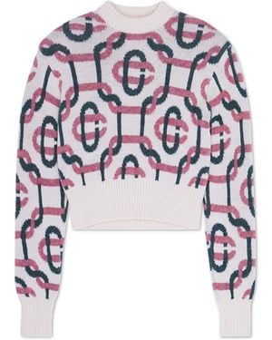 Casablanca Paris Off Monogram Jumper Knit - White