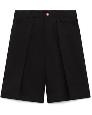Casablanca Paris Short De Tailleur Plissé En Laine - Black