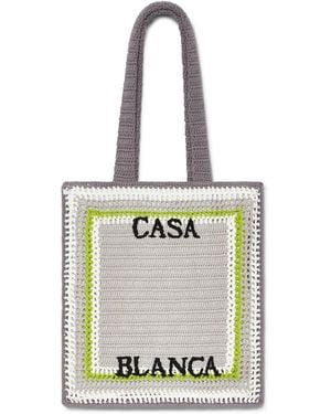 Casablanca Paris Stripe Crochet Bag By - White