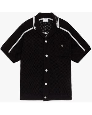 Casablanca Paris Chemise À Manches Courtes Noire En Mesh - Black