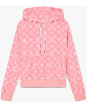 Casablanca Paris Sweat À Capuche En Velours Rose À Monogramme - Pink