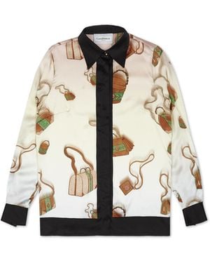 Casablanca Paris Casa Handbags Silk Shirt - White