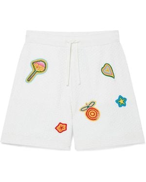 Casablanca Paris Short En Crochet Motif - White