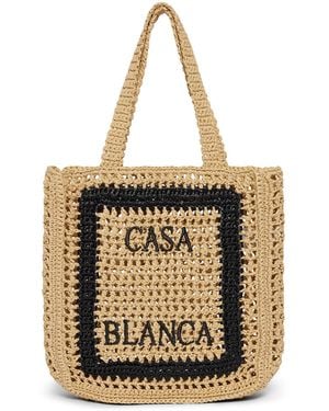 Casablanca Paris Natural Raffia Tote By - Metallic