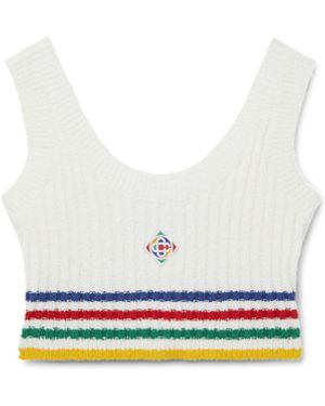 Casablanca Paris Haut En Tissu Bouclé Casa Sport - White