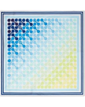 Casablanca Paris Tennis Tile Large Silk Scarf By - Blue
