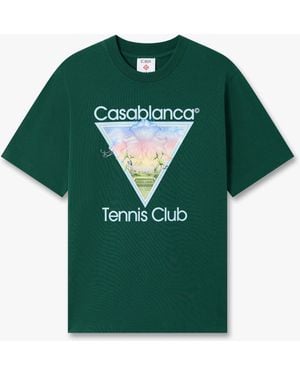Casablanca Paris Dark Tennis Club Icon Short Sleeve T-Shirt, By - Green