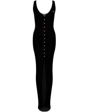 Casablanca Paris Long Ribbed Dress, By - Black