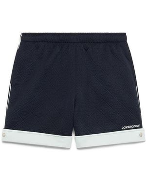 Casablanca Paris Monogram Jacquard Knit Shorts - Blue