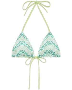 Casablanca Paris Haut De Bikini À Monogramme Ondulé - Green