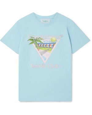 Casablanca Paris Tennis Club Icon Short Sleeve T-Shirt, By - Blue