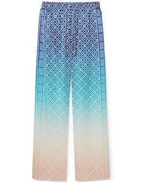 Casablanca Paris Jacquard Gradient Silk Pants - Blue