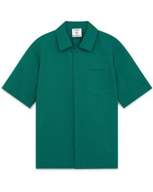 Casablanca Paris Chemise À Manches Courtes En Jacquard De Coton À Monogramme - Green