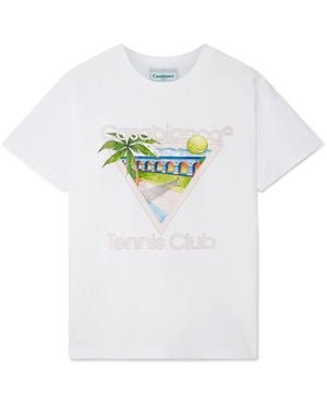 Casablanca Paris T-Shirt À Manches Courtes Tennis Club Icon - White
