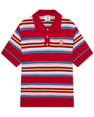 Casablanca Paris Polo Oversize À Rayures - Red