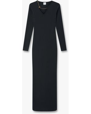 Casablanca Paris Ribbed Jewellery Maxi Dress, By - Black