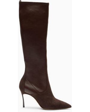 Casadei Blade Sueade Debby Boot - Brown