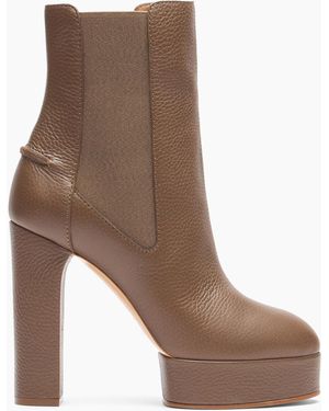 Casadei Betty Leather Ankle Boots - Brown