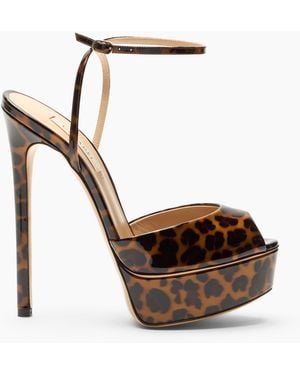 Casadei Flora Platform Panthera Sandal - Brown