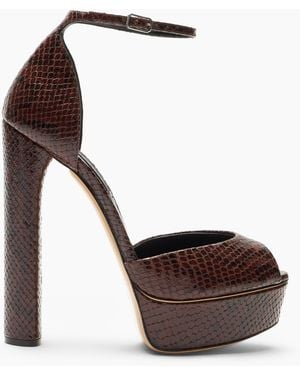 Casadei Flora Platform Basilisco Sandal - Brown