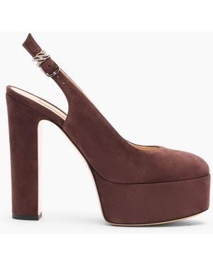 Casadei Patty Platform Suede Sandal - Purple