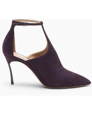 Casadei Blade Suede Debby Pump - Purple