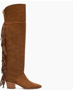 Casadei Beat Suede Over The Knee - Marrone
