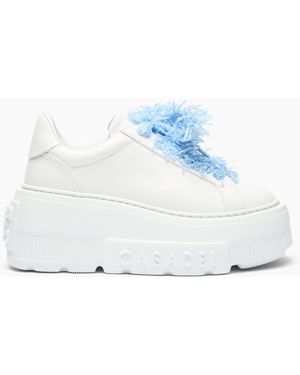 Casadei Nexus Sneaker With Fluffy Yarn Lace - White