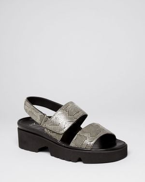Thierry Rabotin Platform Sandals - Barton Footbed - Metallic