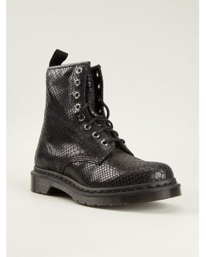 Dr. Martens '1460' Snakeskin Effect Boots - Black
