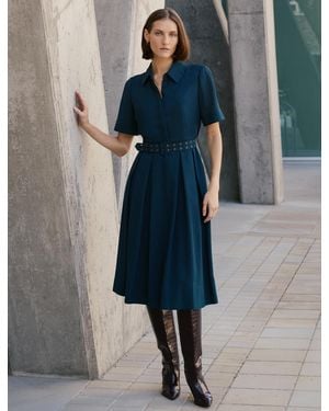 Cefinn Anya Techni Voile Dress - Blue