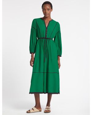 Cefinn Salone Linen Blend Maxi Dress - Green