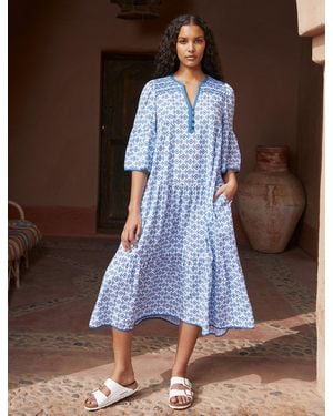 Cefinn Hester Cotton Maxi Dress - Blue