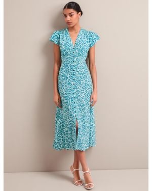 Cefinn Leila Silk Maxi Dress - Blue