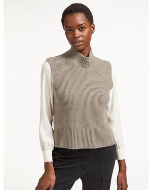 Cefinn Janie Sleeveless Funnel Neck Jumper - Grey