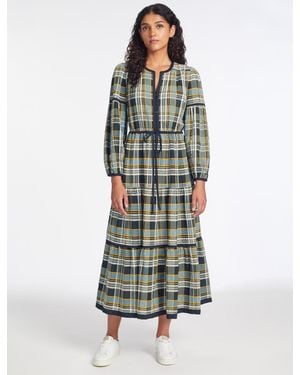 Cefinn Katie Organic Cotton Seersucker Maxi Dress - Green