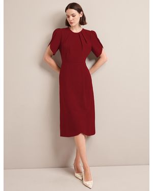 Cefinn Sophie Techni Voile Midi Dress - Red