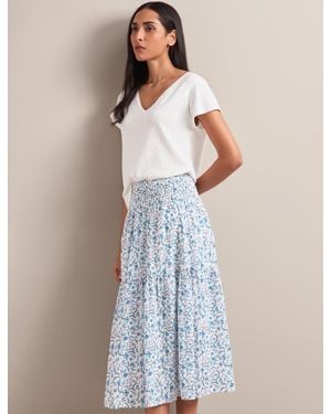 Cefinn Sylvia Silk Blend Maxi Skirt - Blue