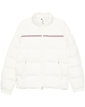 Moncler Giacca Con Dettaglio A Righe - Bianco