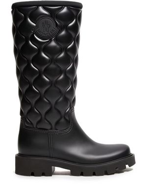 Moncler Stivali Con Toppa Logo Trapuntata Kickstream - Nero