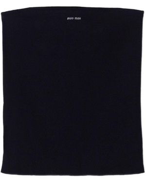 Miu Miu Canotta Con Logo A Intarsio - Blu